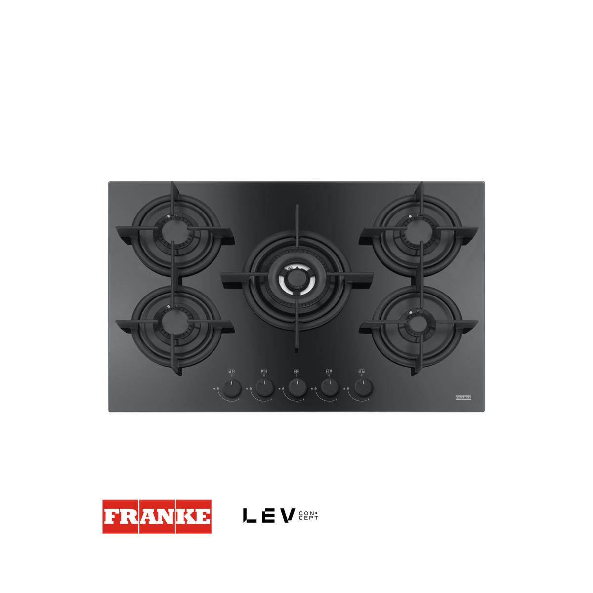 Estufa a gas Franke Mythos FHCR 755 75cm — Cristal negro 4 hornillas