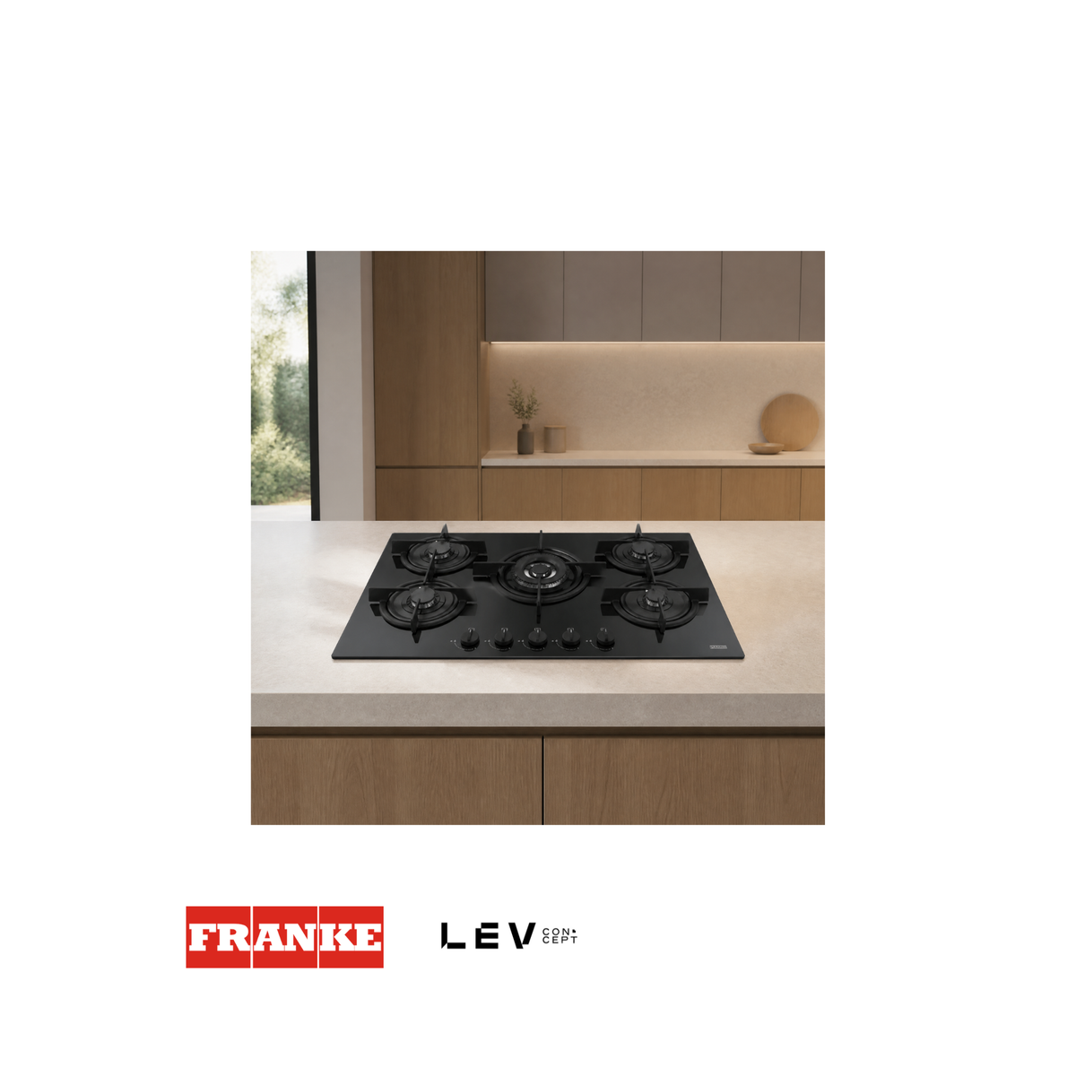 Estufa a gas Franke Mythos FHCR 755 75cm — Cristal negro 4 hornillas