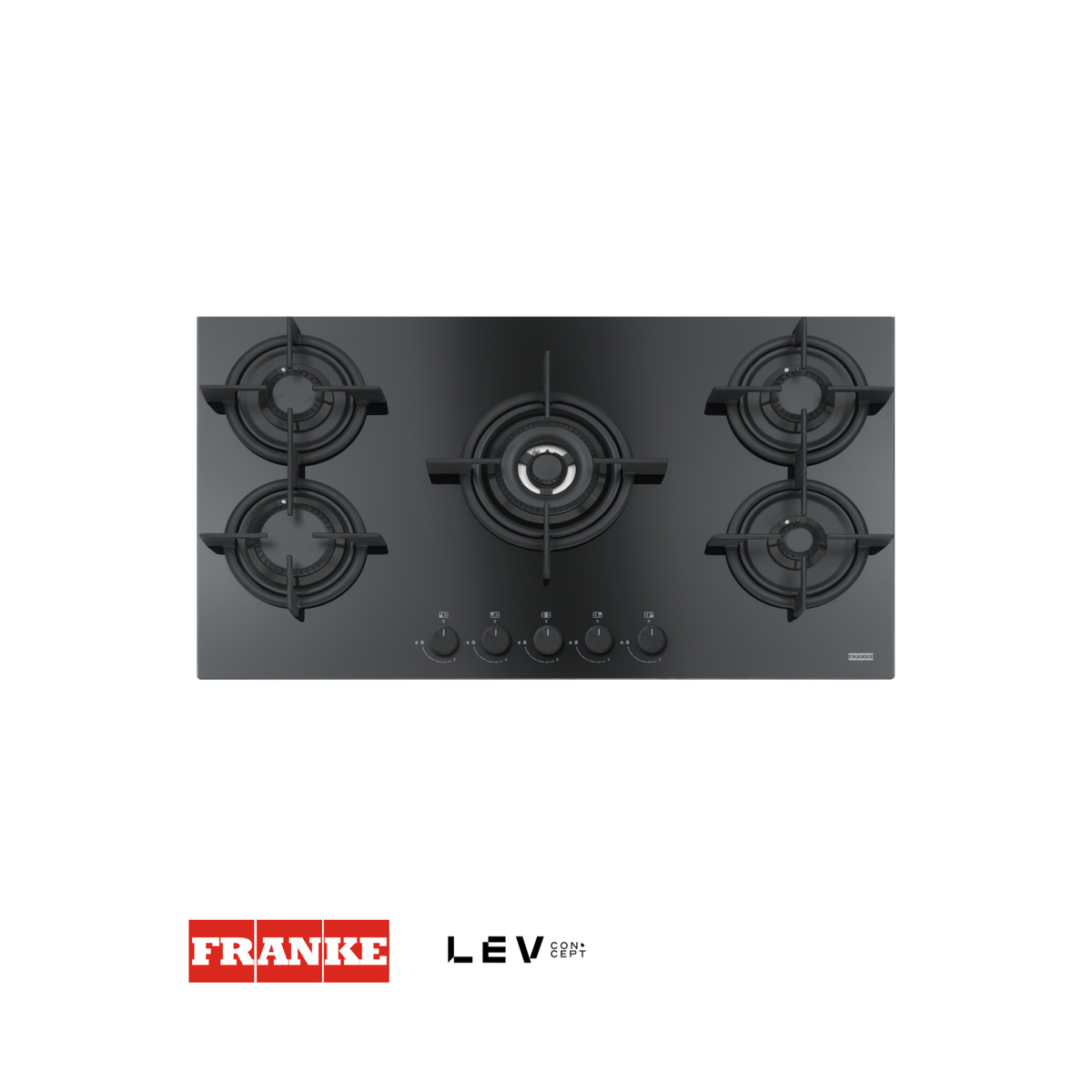 Estufa a gas Franke Mythos FHCR 905 90cm — Cristal negro 4 hornillas