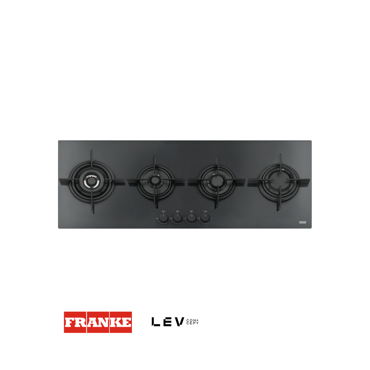 Estufa a gas Franke Mythos FHCR 1204 120cm — Cristal negro 3 hornillas
