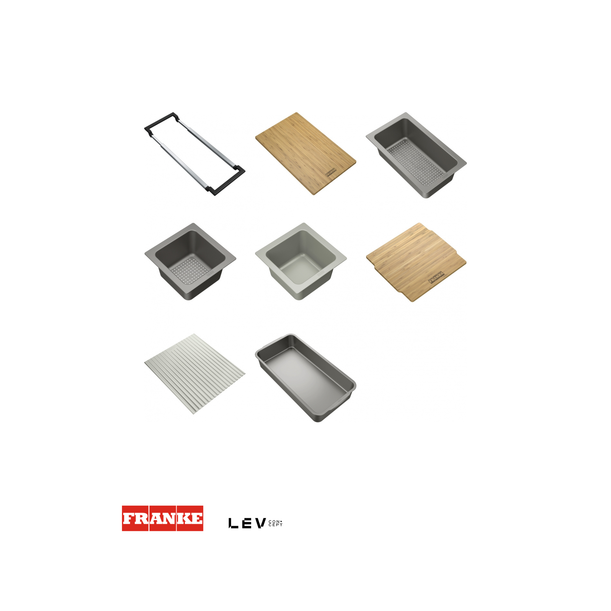 Kit de accesorios Franke All-In para lavaplatos — 8 piezas