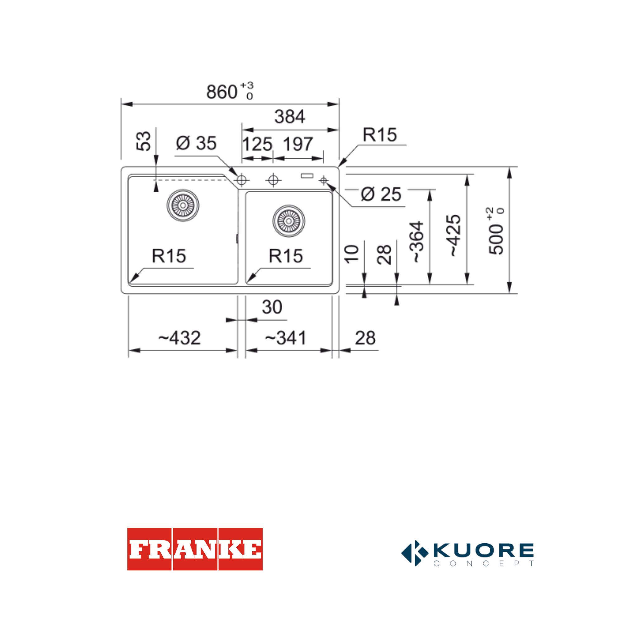 FRANKE - Poceta Urban - UBG 620-43-33 GRIS PIEDRA - 1140686773