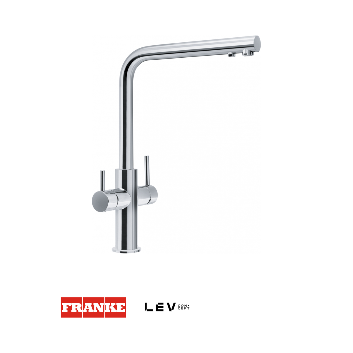 Grifo mezclador 3 vías Franke Maris Neptune Clear — Acero con filtración de agua