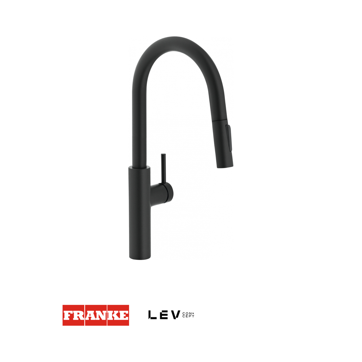 Grifo mezclador Franke Mythos Pescara Slide-In — Negro mate con caño extraíble