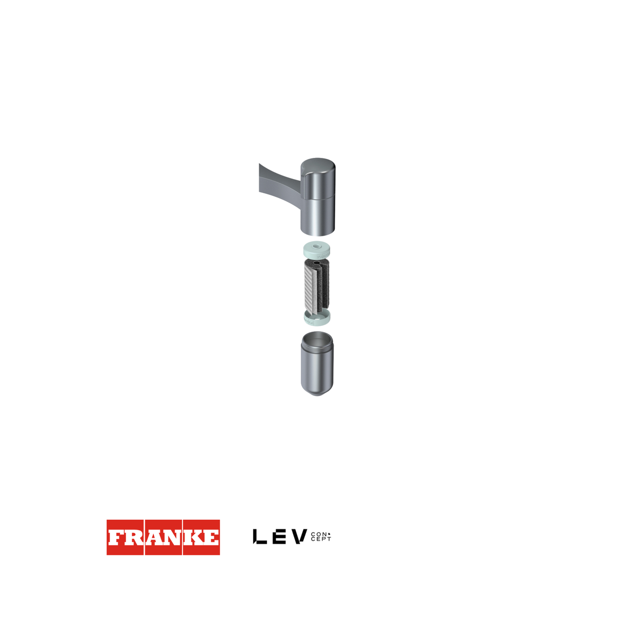 Grifo con filtración de agua Franke Mythos Vital — Cromo y gun metal