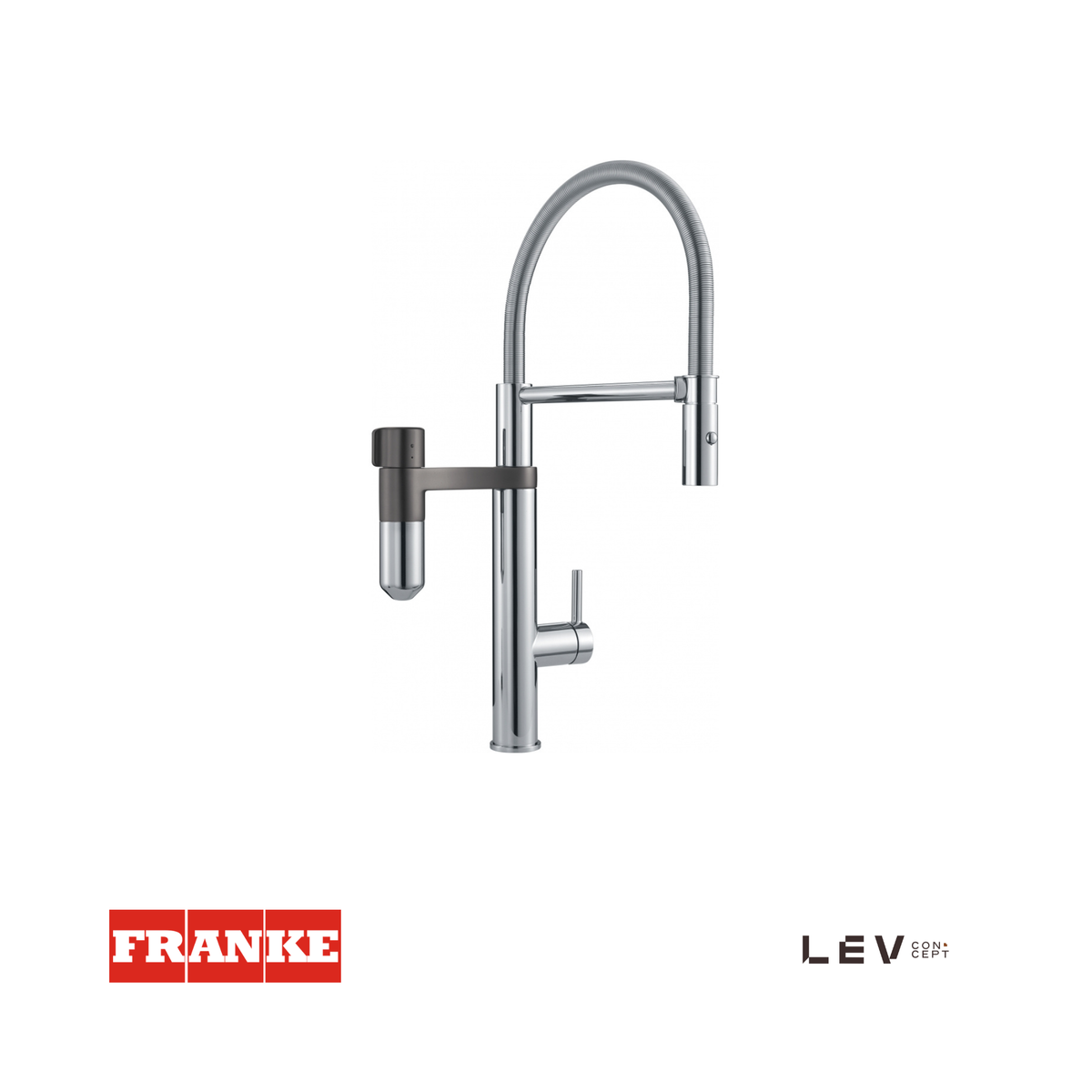 Grifo con filtración de agua Franke Vital Pro — Cromo y gun metal