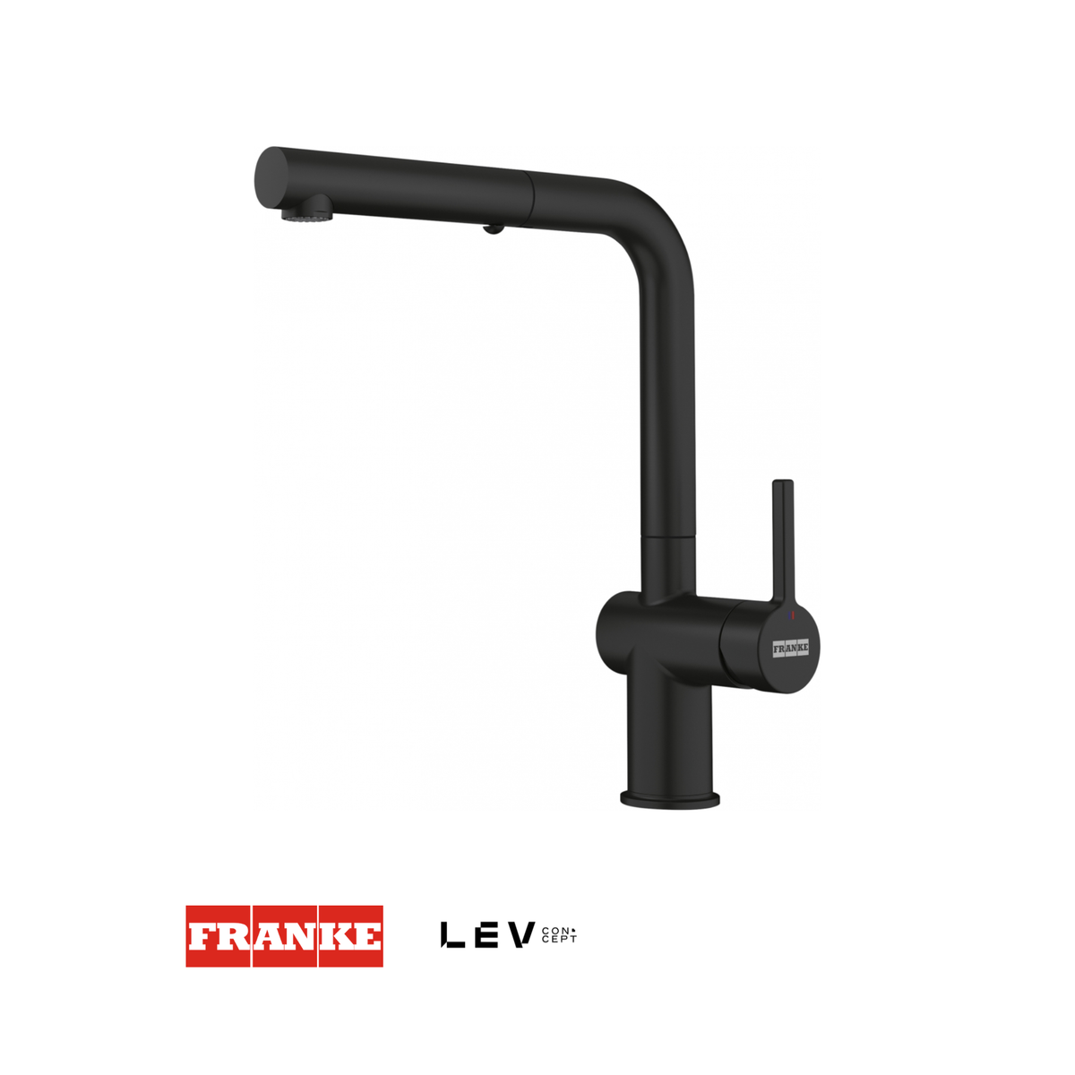 Grifo mezclador Franke Active Doccia — Negro mate con caño extraíble