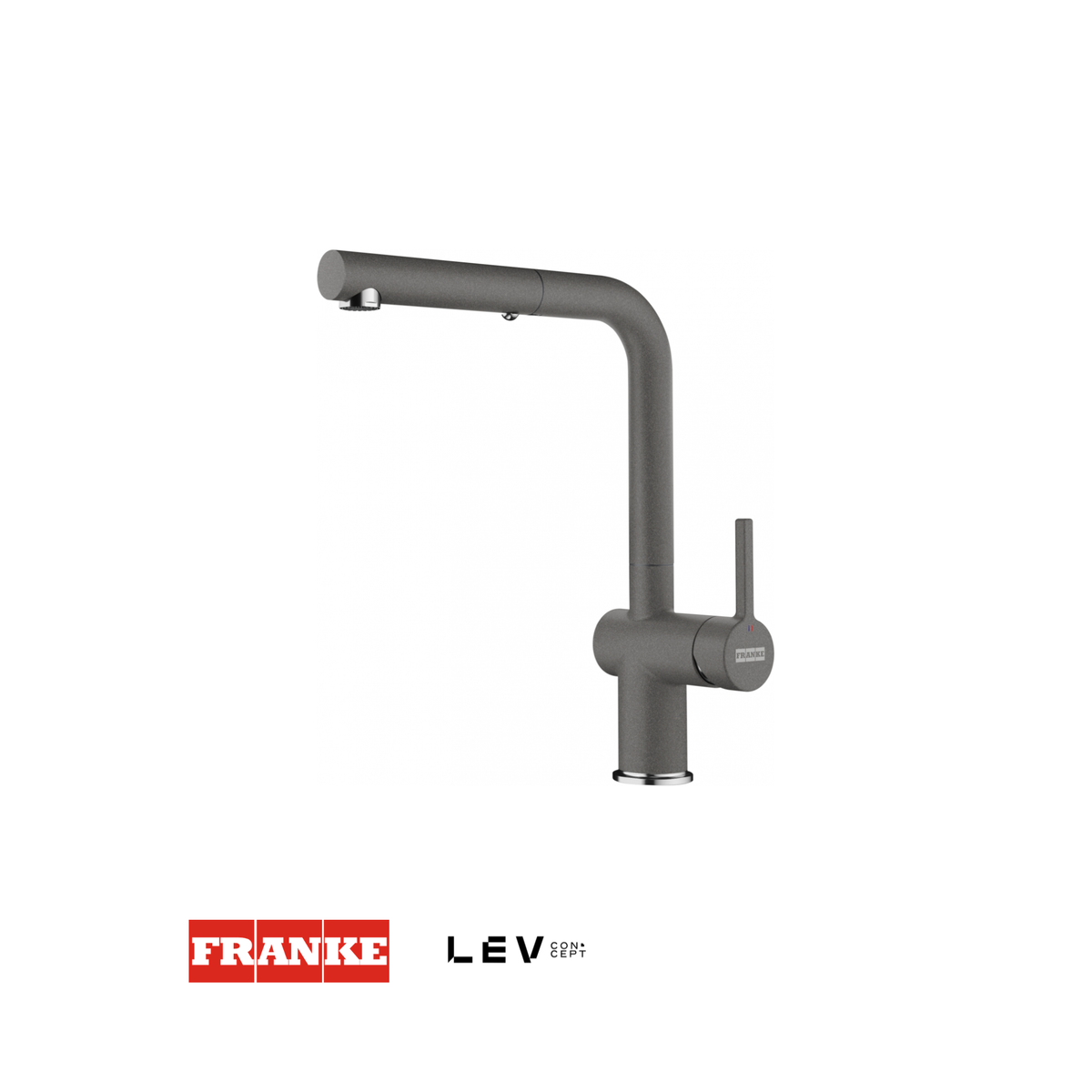 Grifo mezclador Franke Active Doccia — Gris piedra con caño extraíble