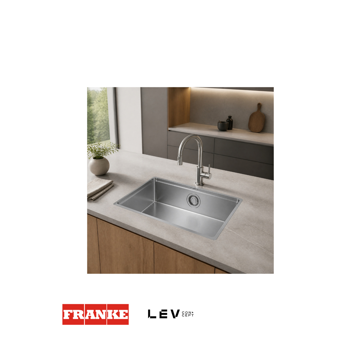 Lavaplatos bajo encimera Franke Maris MRX 110-70 — Acero inoxidable mate