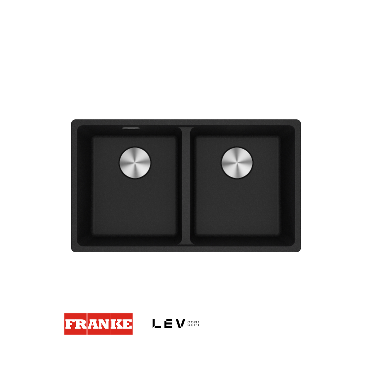 Lavaplatos doble submontado Franke Maris MRG 120-35 — Negro mate
