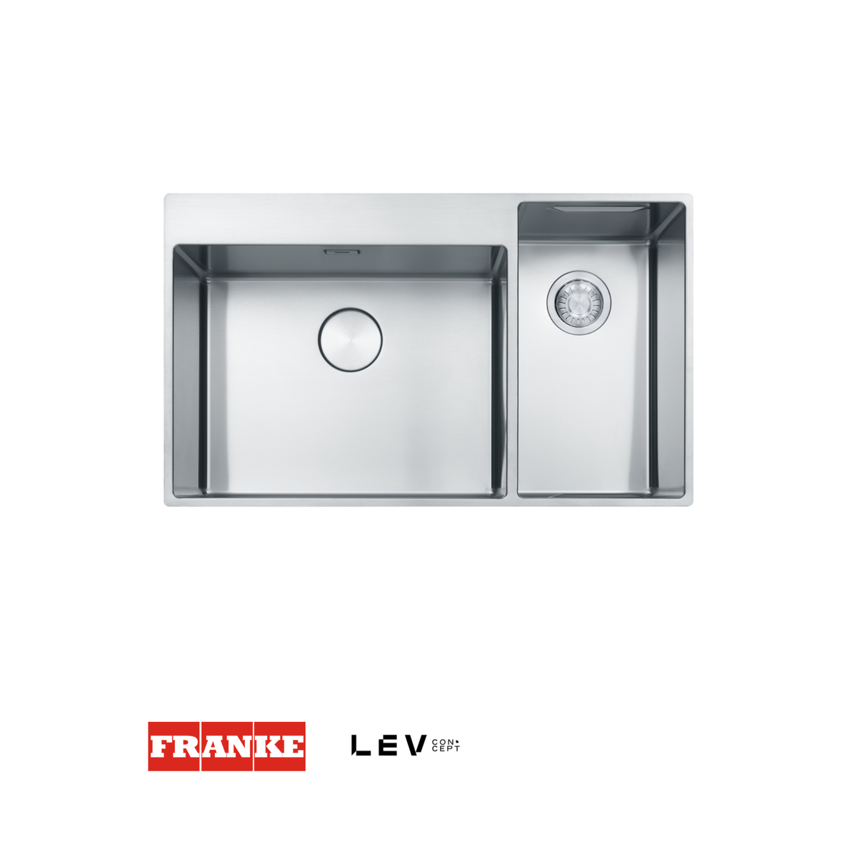 Lavaplatos Franke Mythos Box Center BWX 220-54 — Acero inoxidable con accesorios