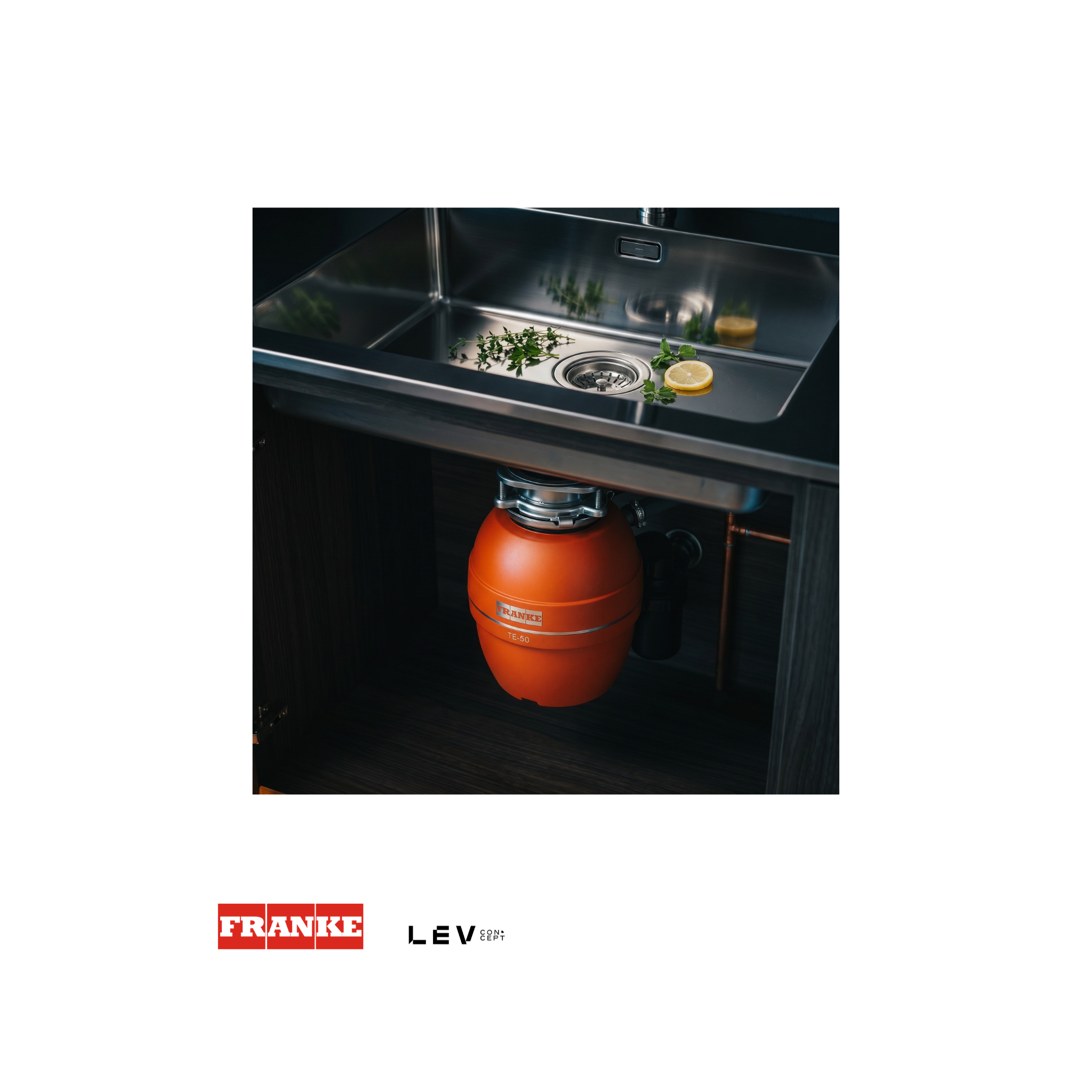 Triturador de residuos Franke TE50 — 0.5 HP con activación neumática