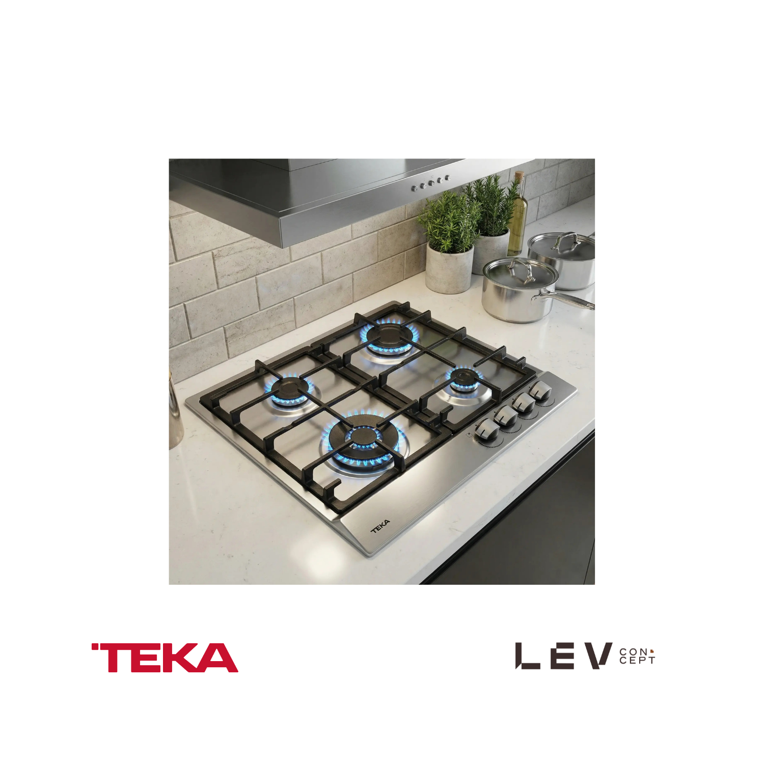 TEKA - Encimera de gas con 4 zonas de cocción y encendido automático GSC 64320 SB - 112610071
