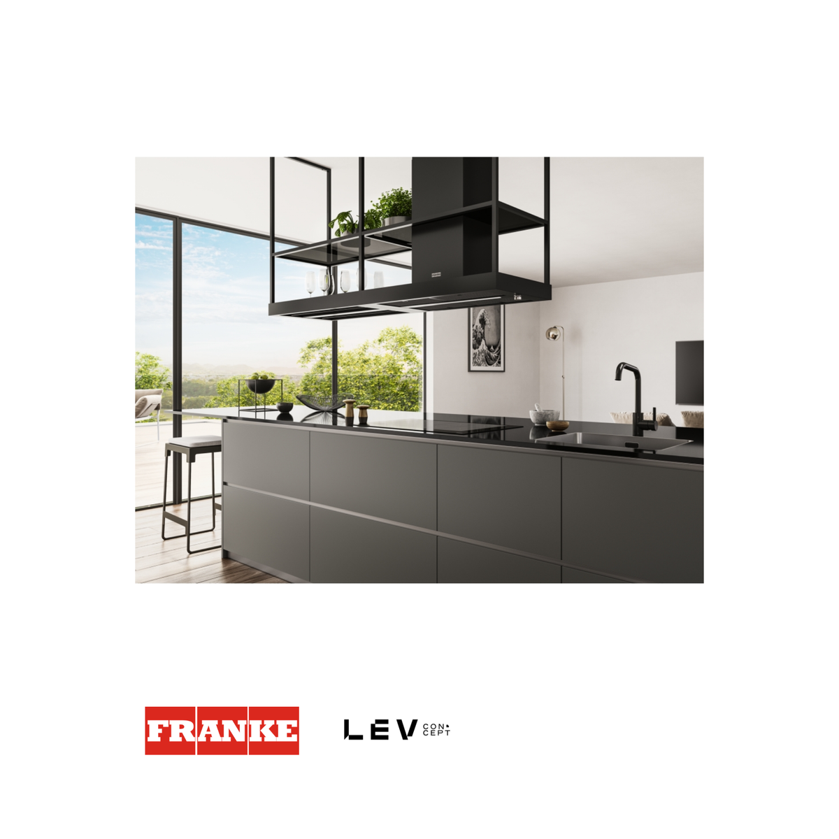 Campana extractora Franke T Shelf 90cm — con estantes integrados
