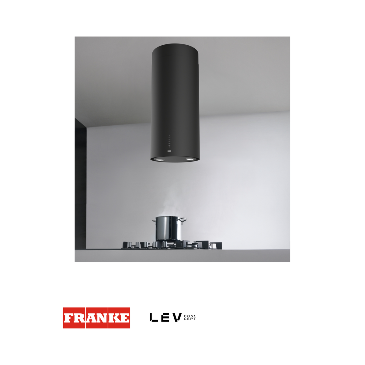 Campana de isla circular Franke Maris FTU 3707 Plus — Negro con LED