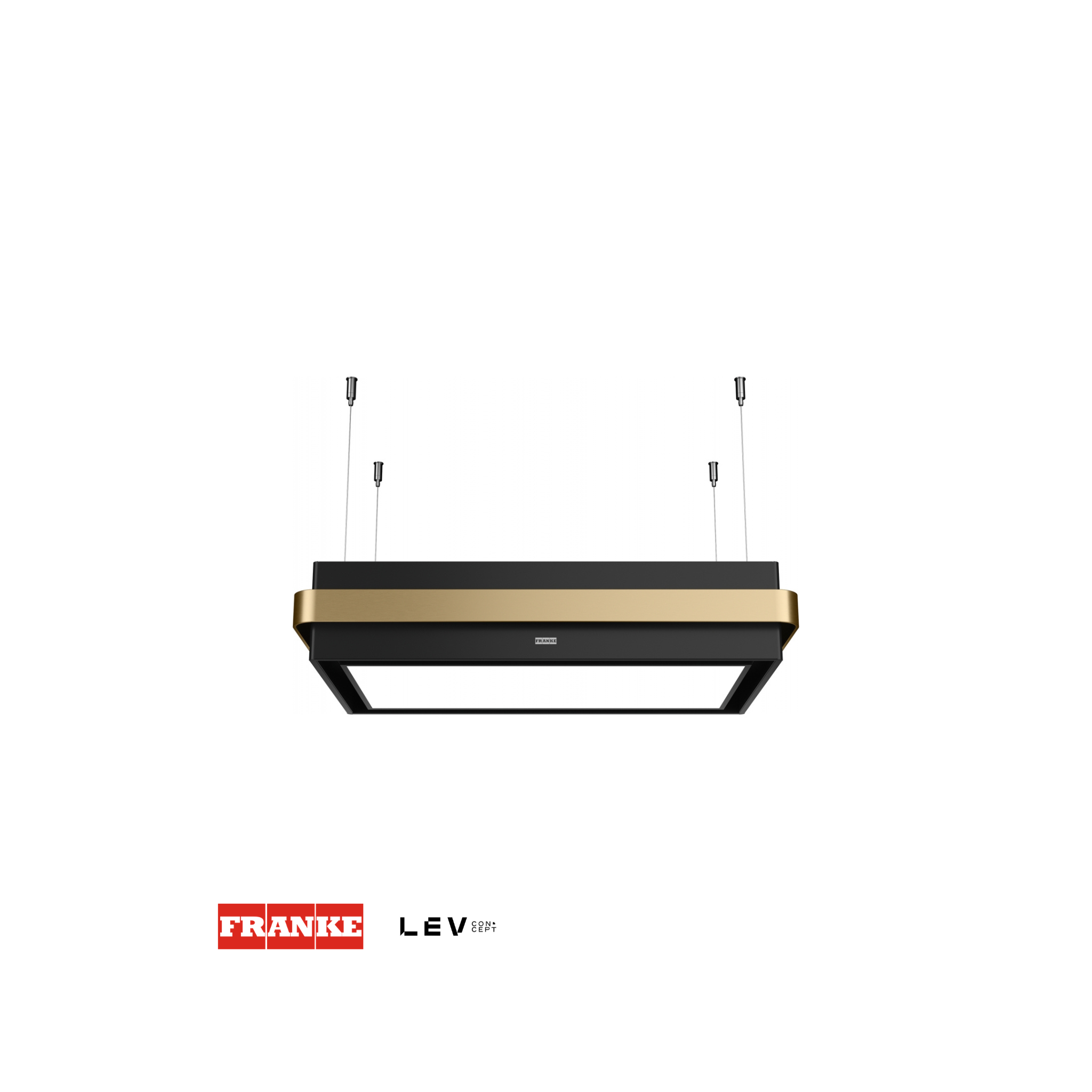 Campana de isla Franke Mythos FMYS F80 — Negro y dorado 80cm