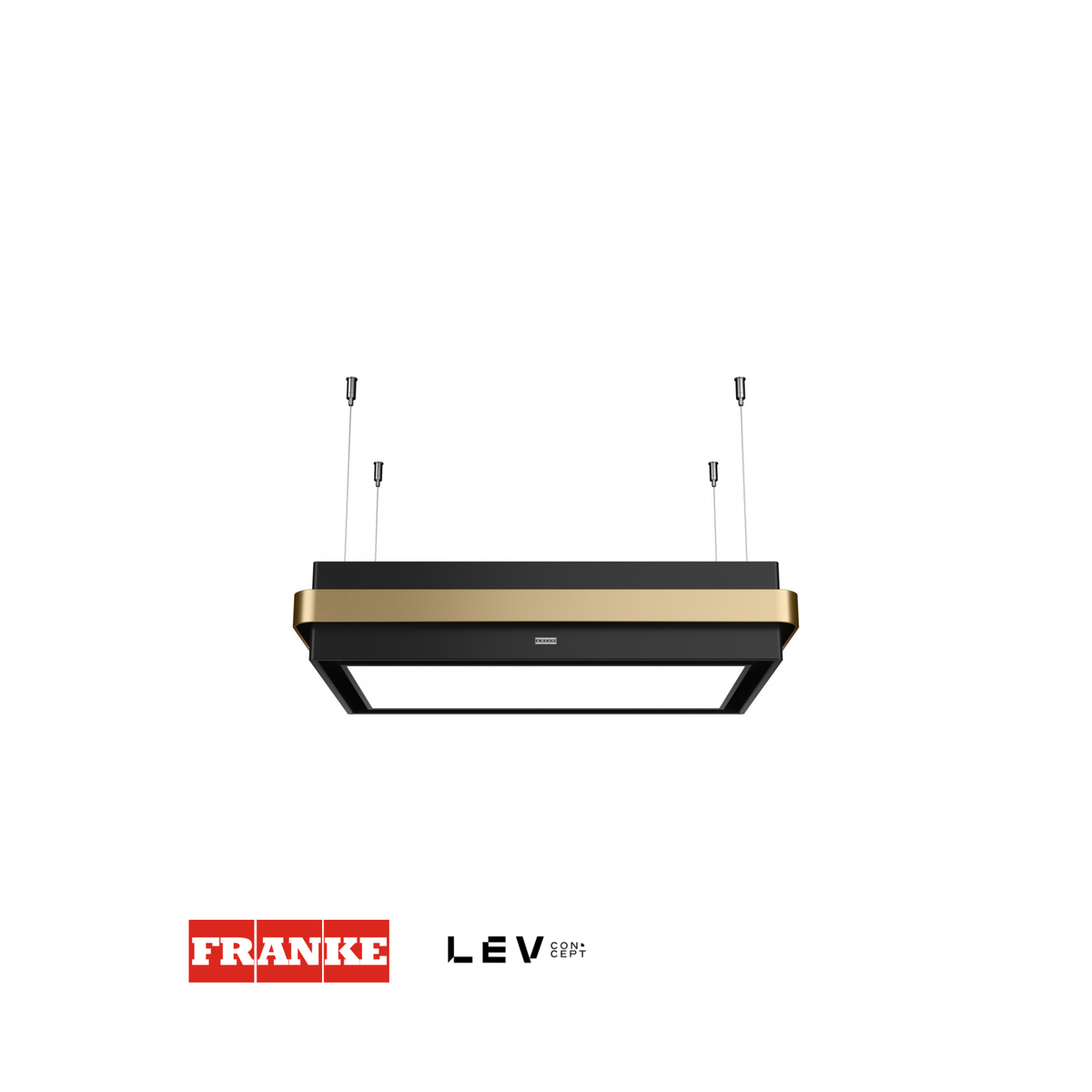 Campana de isla Franke Mythos FMYS 80cm — Negro y dorado K-Link