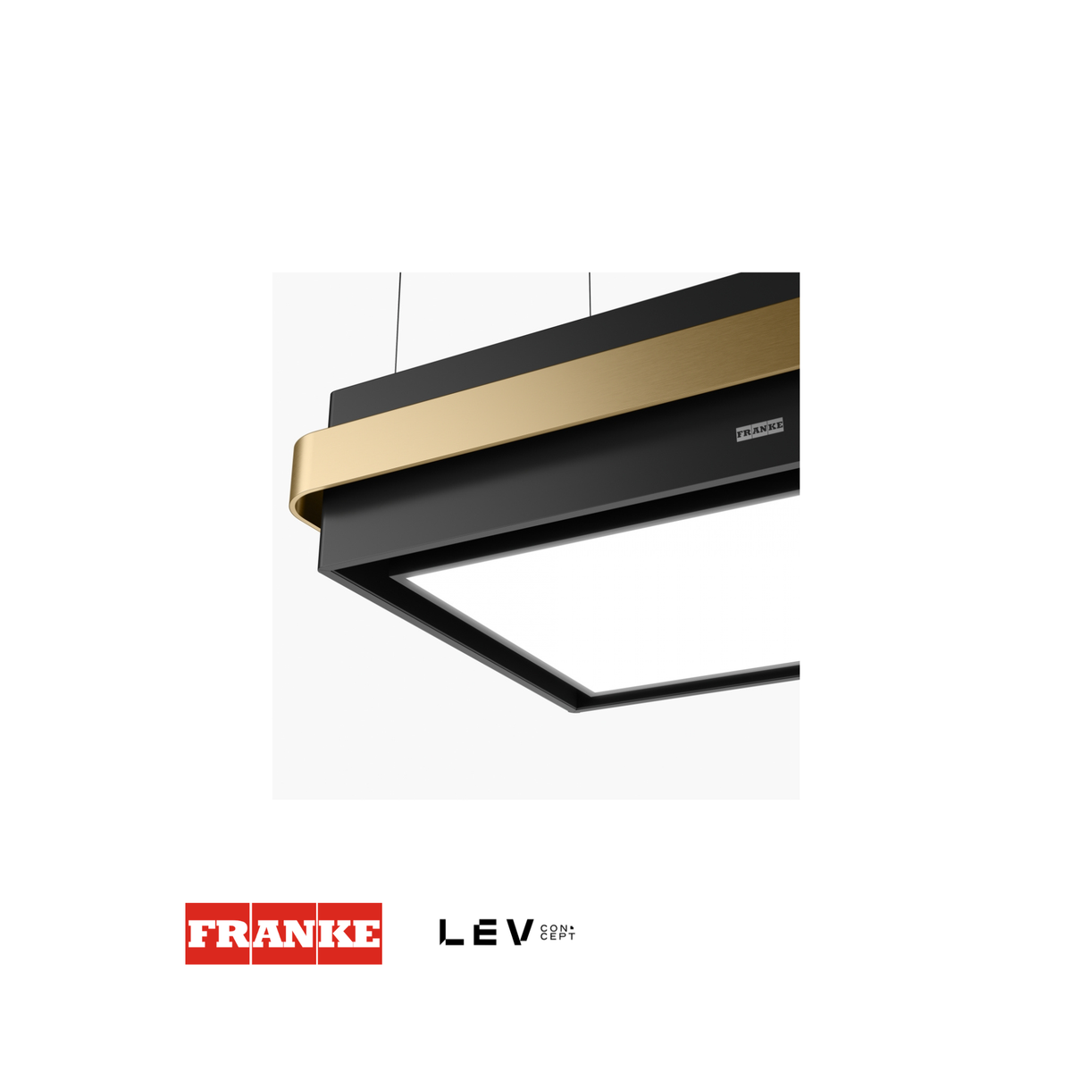 Campana de isla Franke Mythos FMYS 80cm — Negro y dorado K-Link