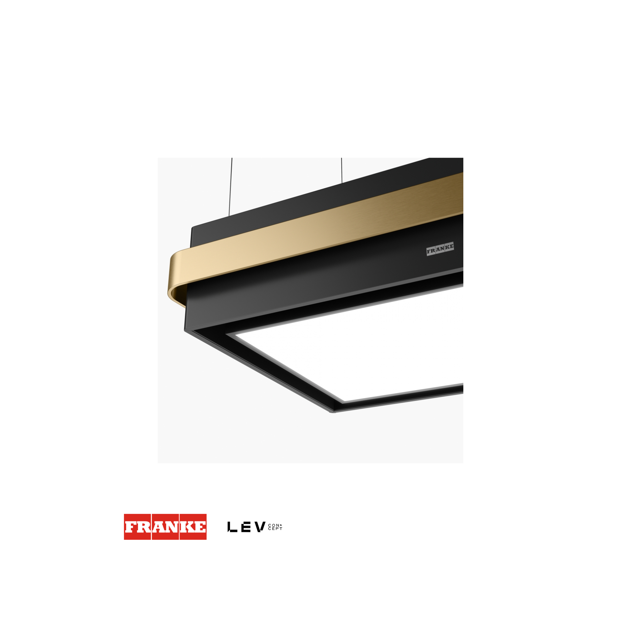 Campana de isla Franke Mythos FMYS F80 — Negro y dorado 80cm