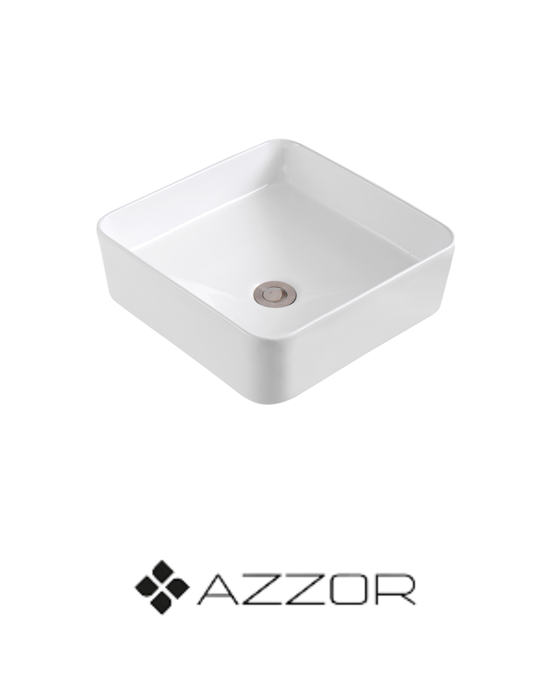 AZZOR - Lavamanos Azzor en ceramina Cuadrado - AZZ-AZ-5658
