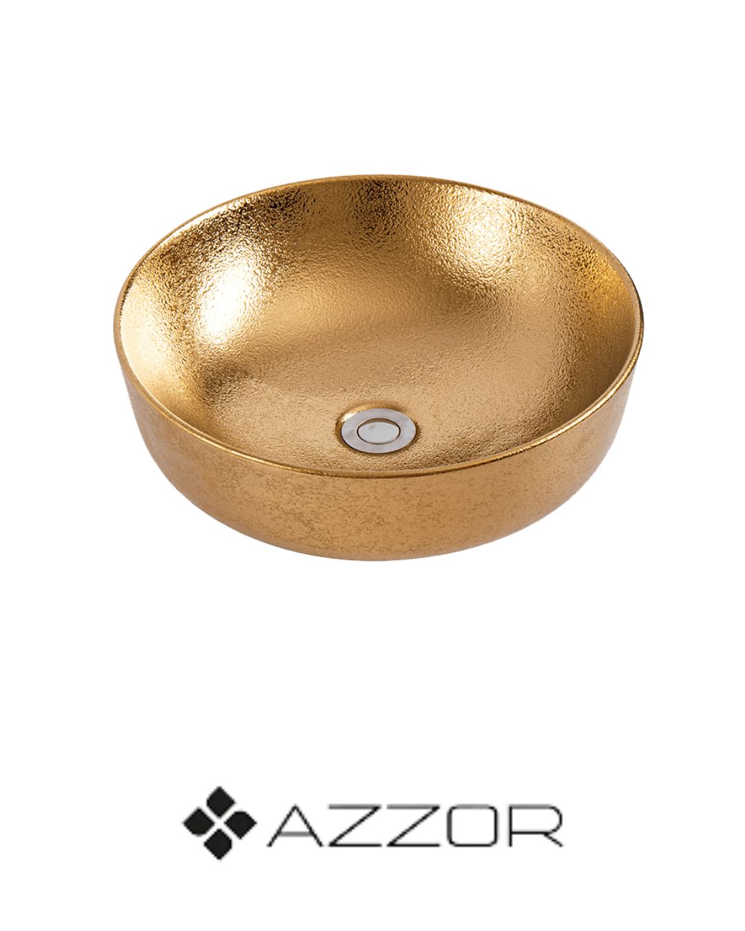 AZZOR - Lavamanos De Sobreponer En Cerámica Azzor Brilliant Gold - AZZ-AZ-8428E-5