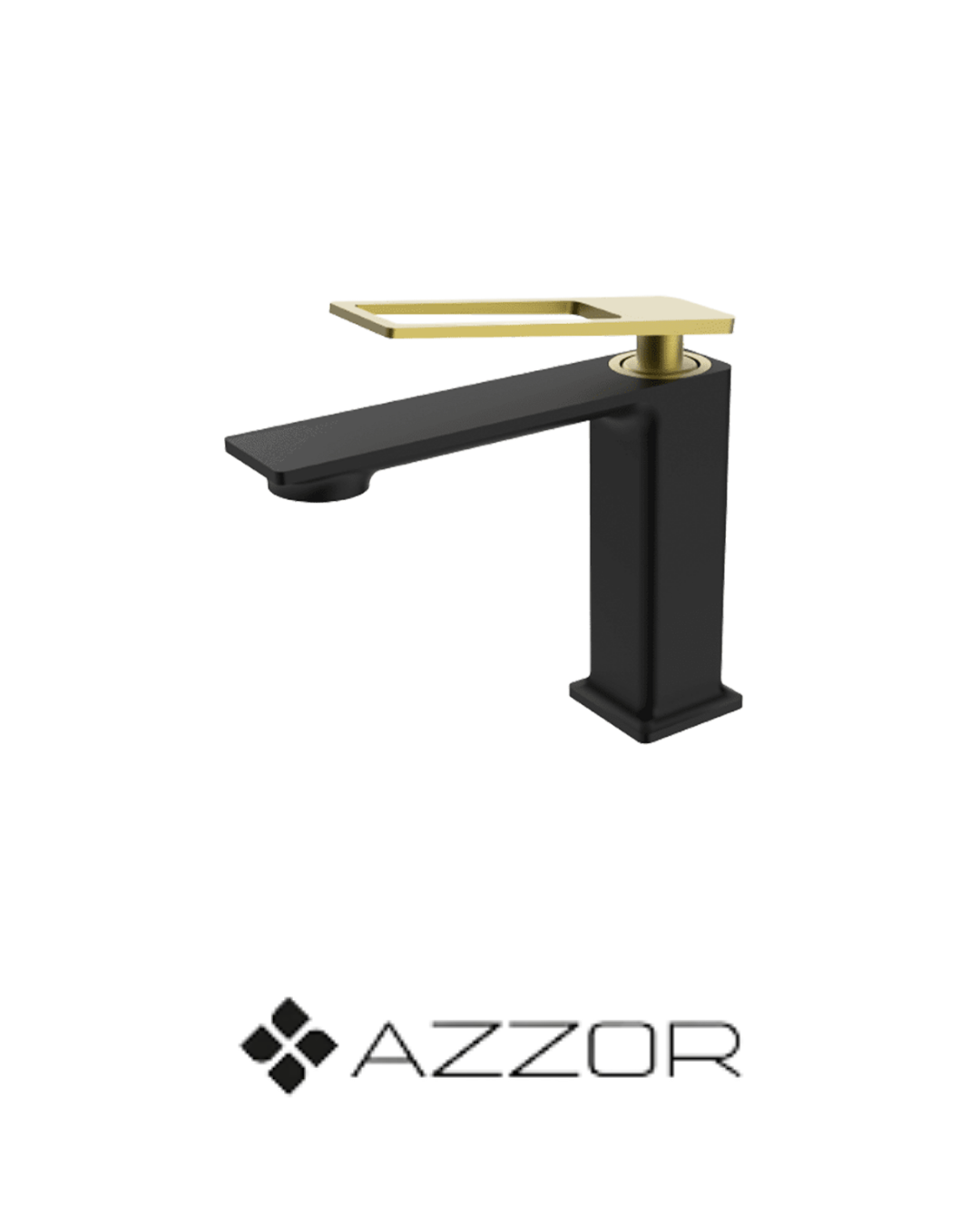 AZZOR - Grifería caño bajo Azzor Carakto Negro / Oro Mate - AZZ-AZ76011B/SG-FP