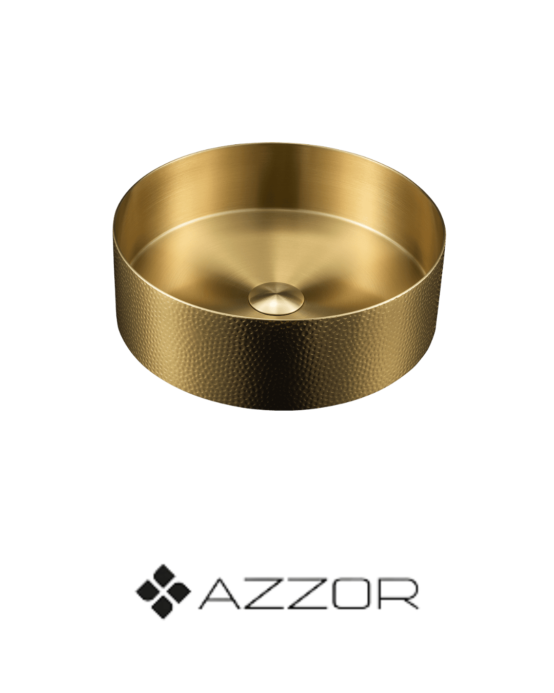 AZZOR - Lavamanos Azzor en acero inoxidable Martellato Oro Mate -AZZ-AZBC3802BG