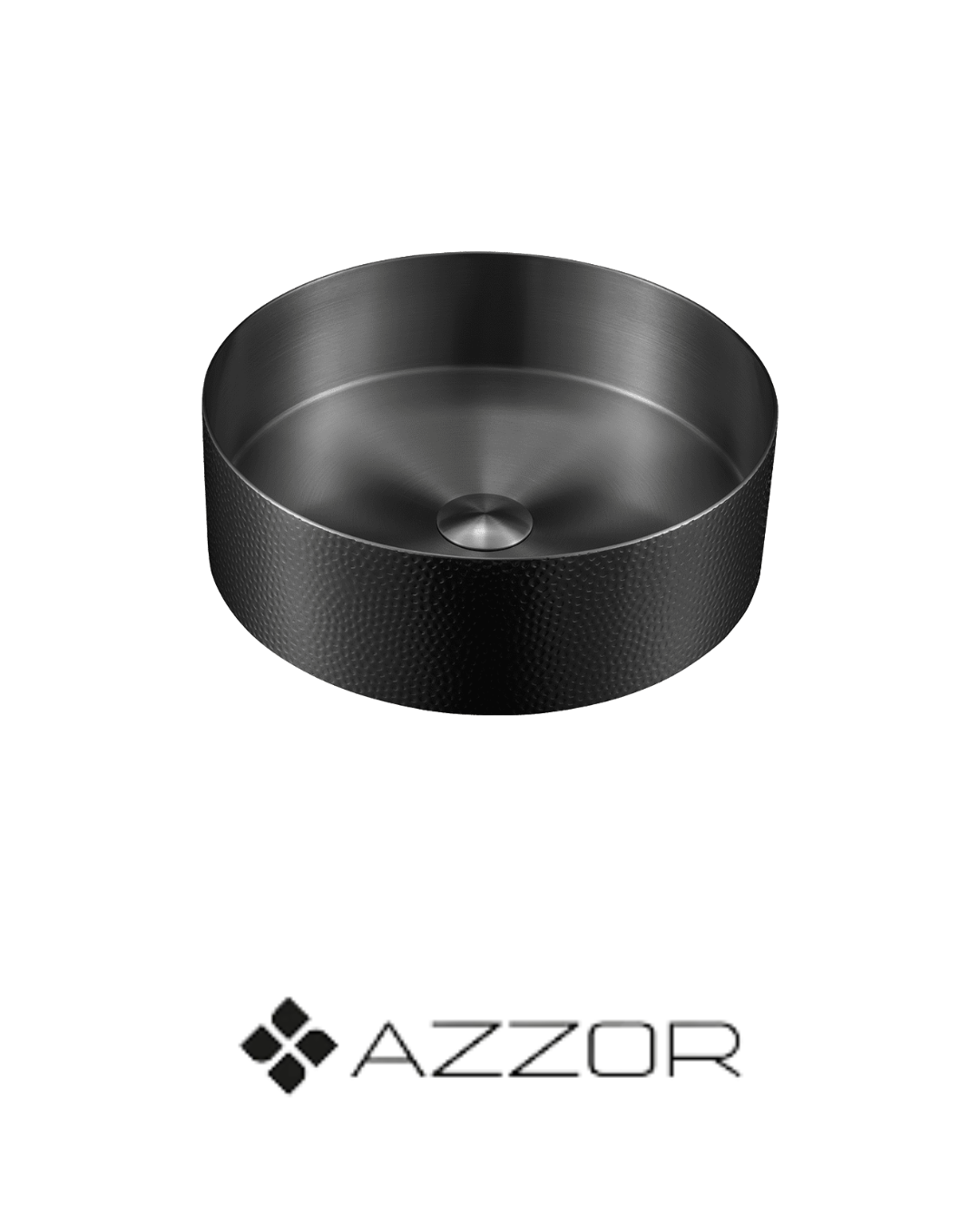 AZZOR - Lavamanos Azzor en acero inoxidable Martellato Gunmetal - AZZ-AZBC3802GM