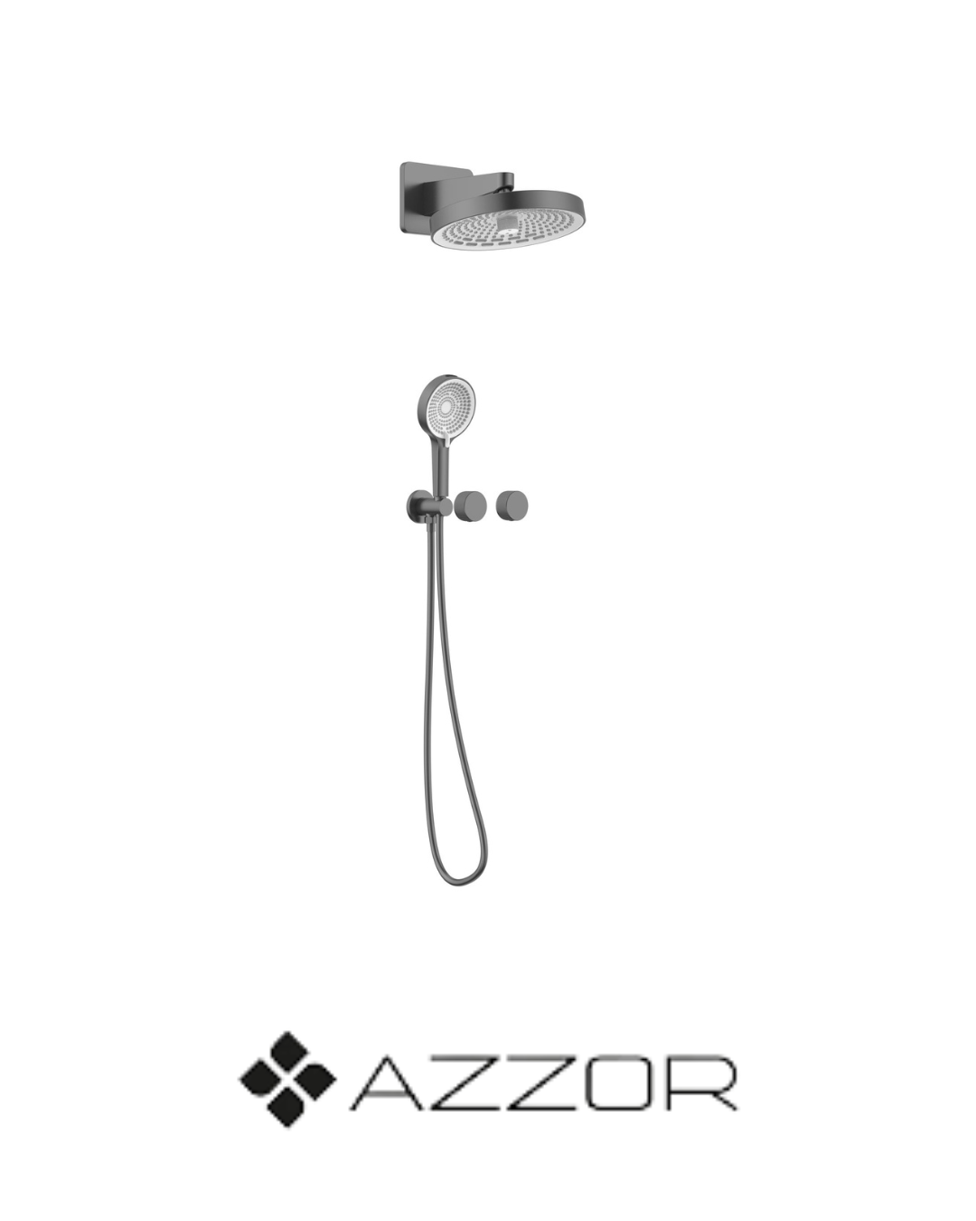 AZZOR - Juego De Ducha Con Teleducha Azzor Lines Gunmetal - AZZ -SO1012A22451-1-GM
