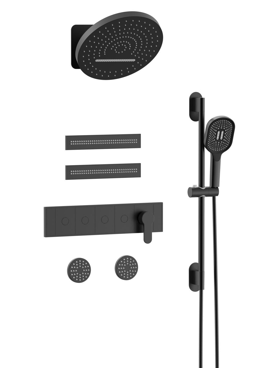 AZZOR - Juego De Ducha Spa Azzor Lines Negro Mate - AZZ -SO902A24311-1-MB