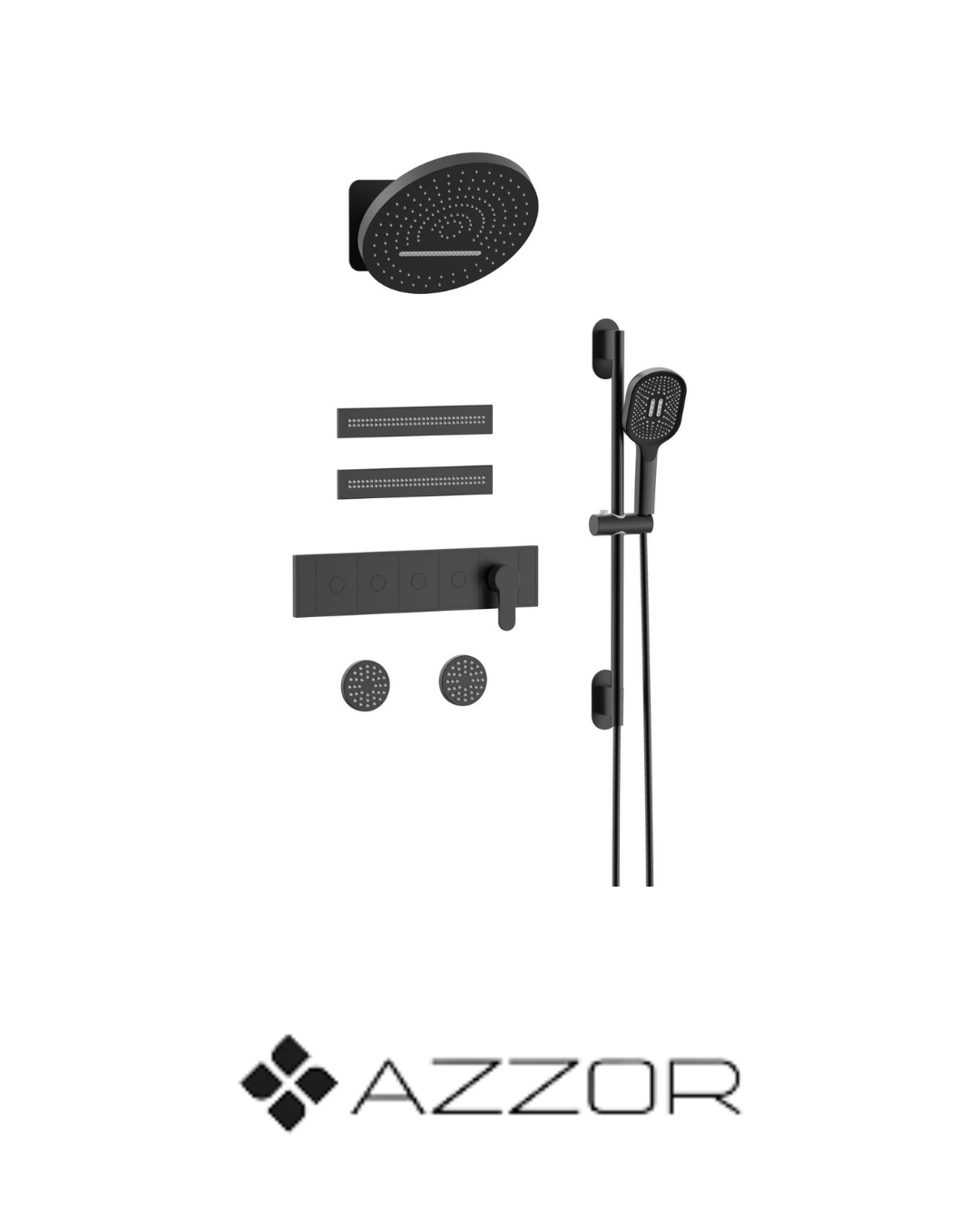 AZZOR - Juego De Ducha Spa Azzor Lines Negro Mate - AZZ -SO902A24311-1-MB