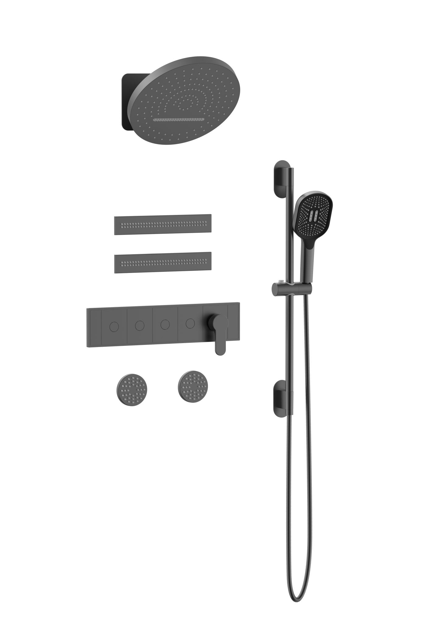 AZZOR - Juego De Ducha Spa Azzor Lines Gunmetal - AZZ - SO902A24451-1-GM