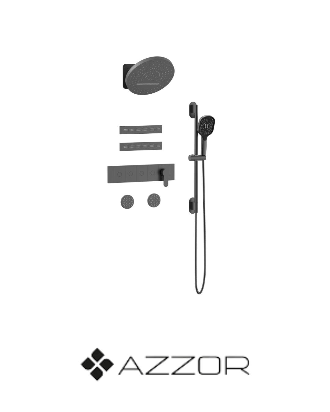 AZZOR - Juego De Ducha Spa Azzor Lines Gunmetal - AZZ - SO902A24451-1-GM