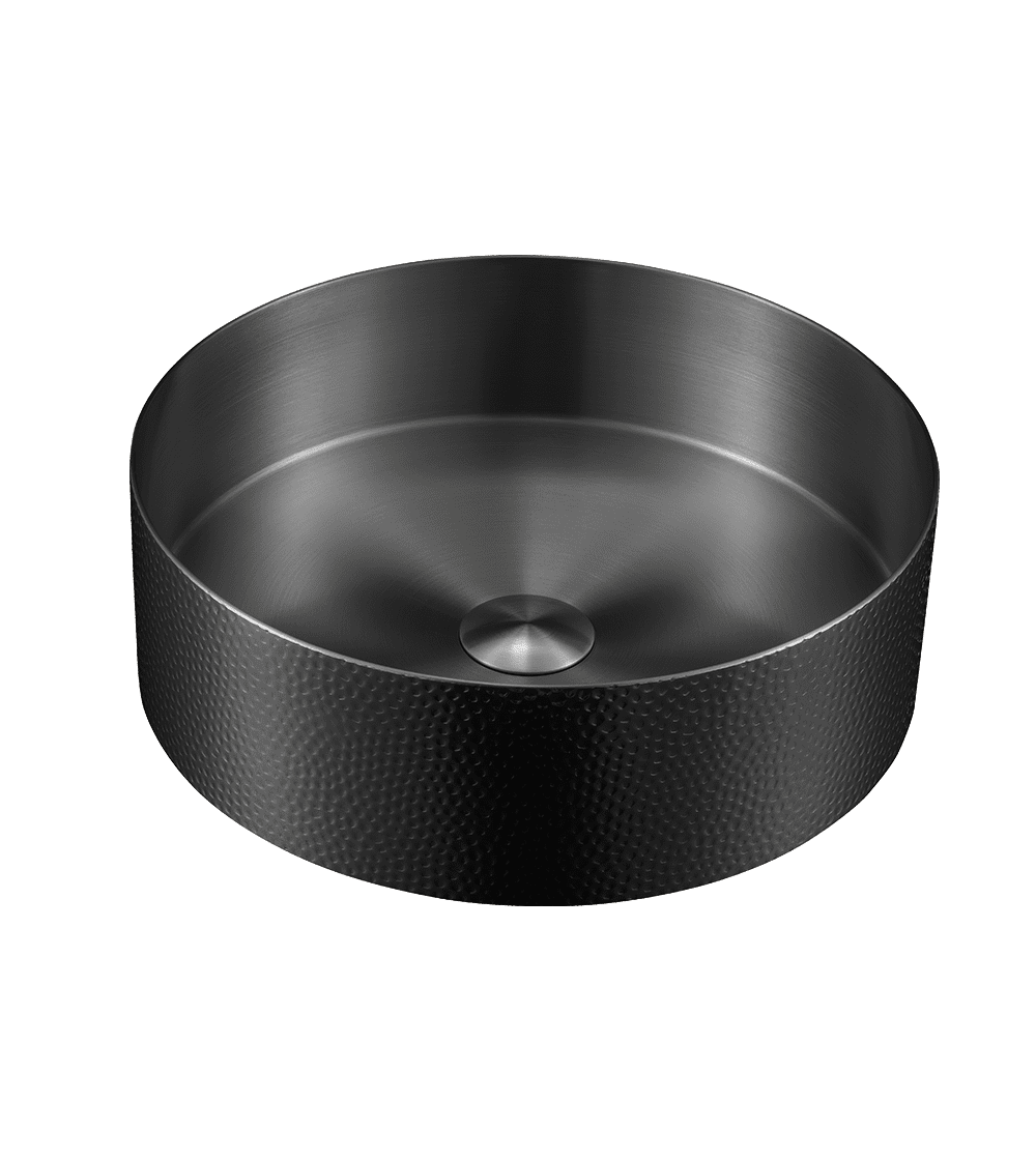 AZZOR - Lavamanos Azzor en acero inoxidable Martellato Gunmetal - AZZ-AZBC3802GM