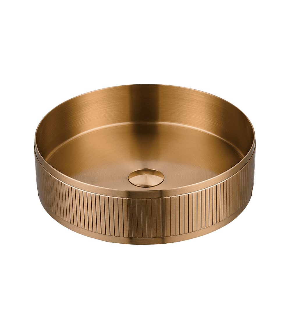AZZOR - Lavamanos Azzor en acero inoxidable Lines Oro Mate - AZZ-AZBC6810BG