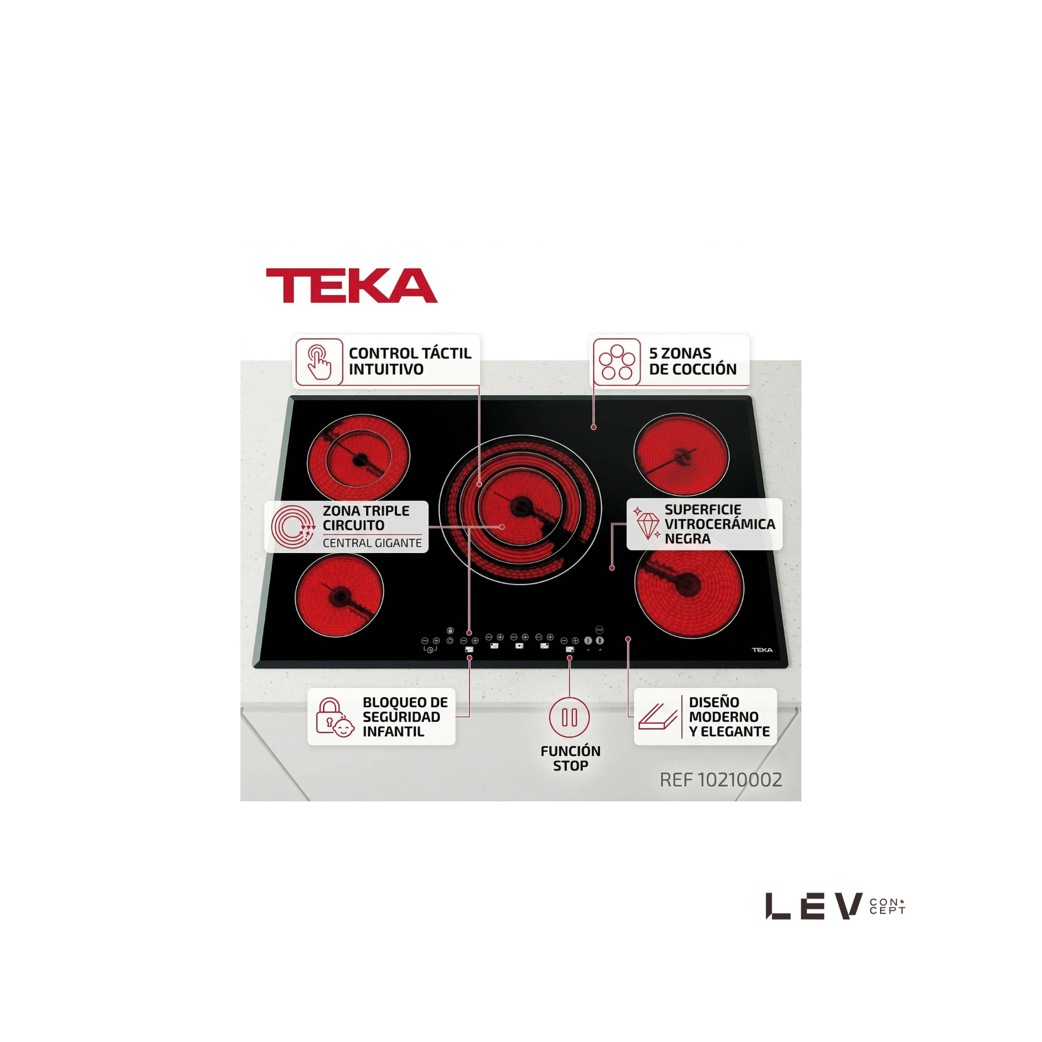 TEKA - Combo Vitroceramica + Horno + Microondas - 10210002 - 111000000 -  40587611