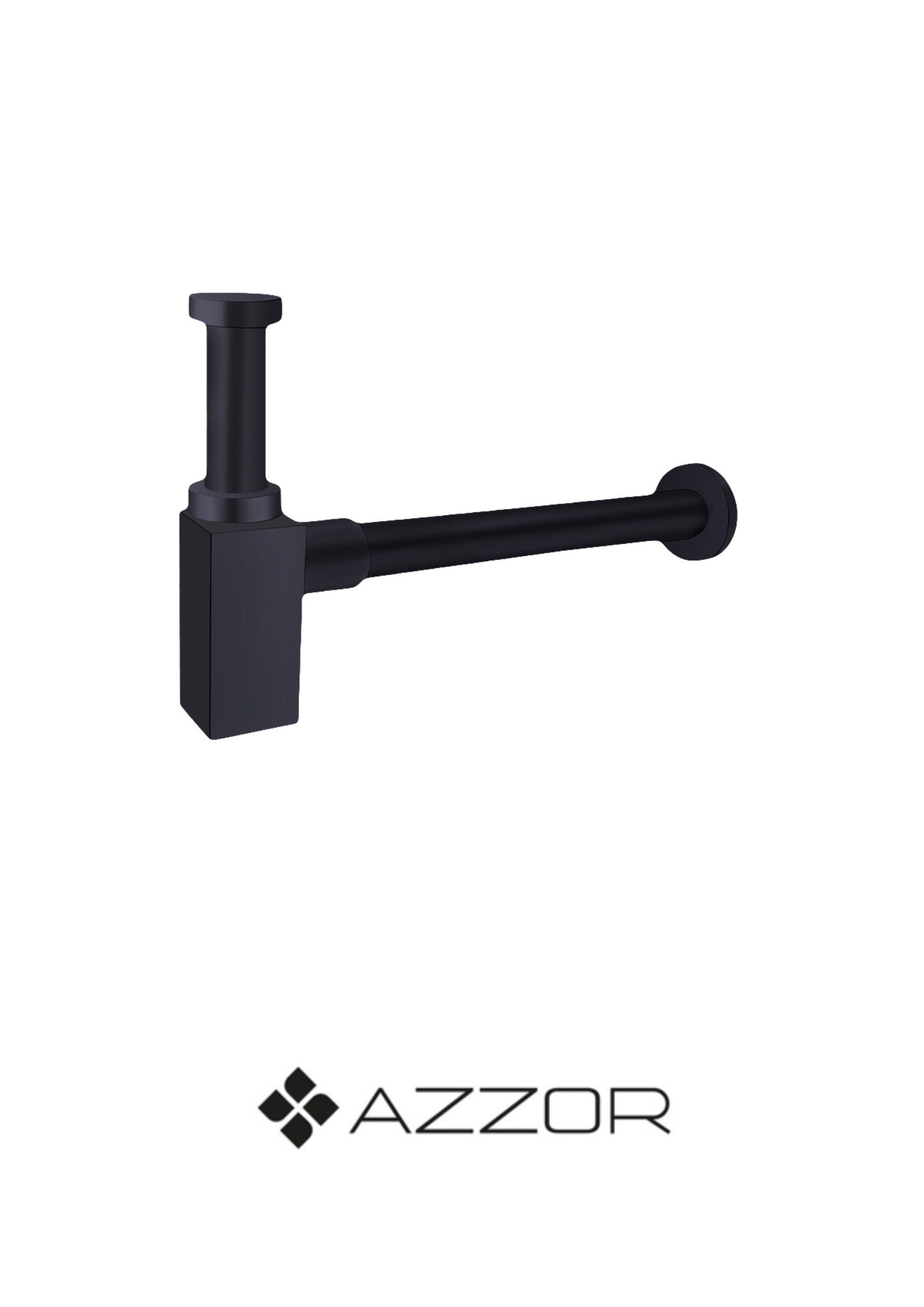 AZZOR -  Sifón Azzor cuadrado Negro - AZZ-AXEP8015-R-MB