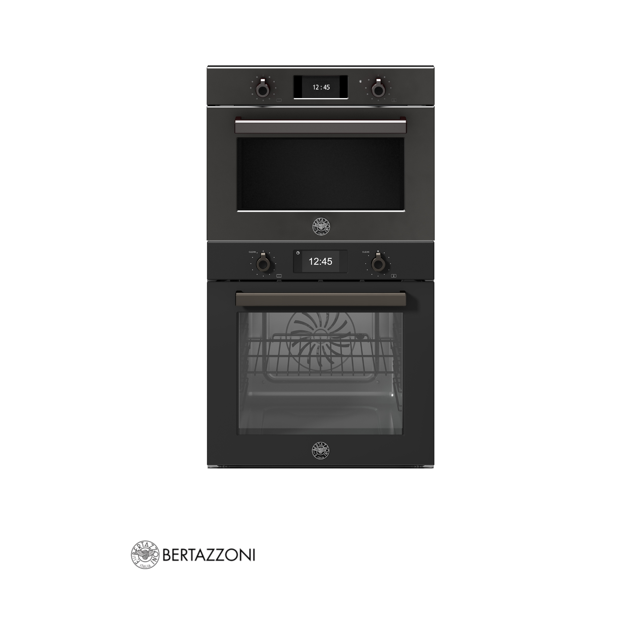 BERTAZZONI - Horno PRO Compacto Combi Microondas Formato - Horno Profesional Color Carbono - F457PROMWTN + F6011PROPTN/23