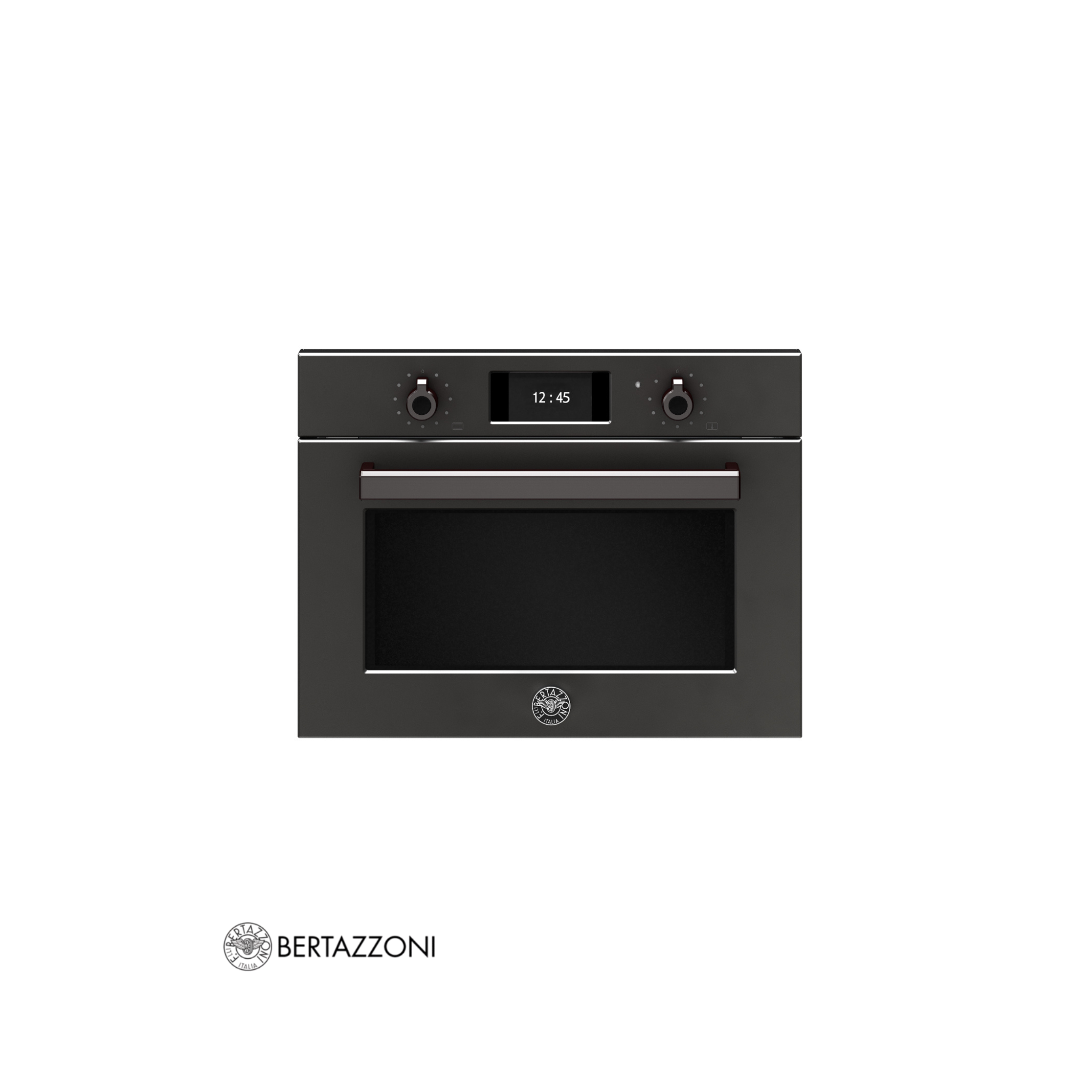 BERTAZZONI - Horno PRO Compacto Combi Microondas Formato - Horno Profesional Color Carbono - F457PROMWTN + F6011PROPTN/23