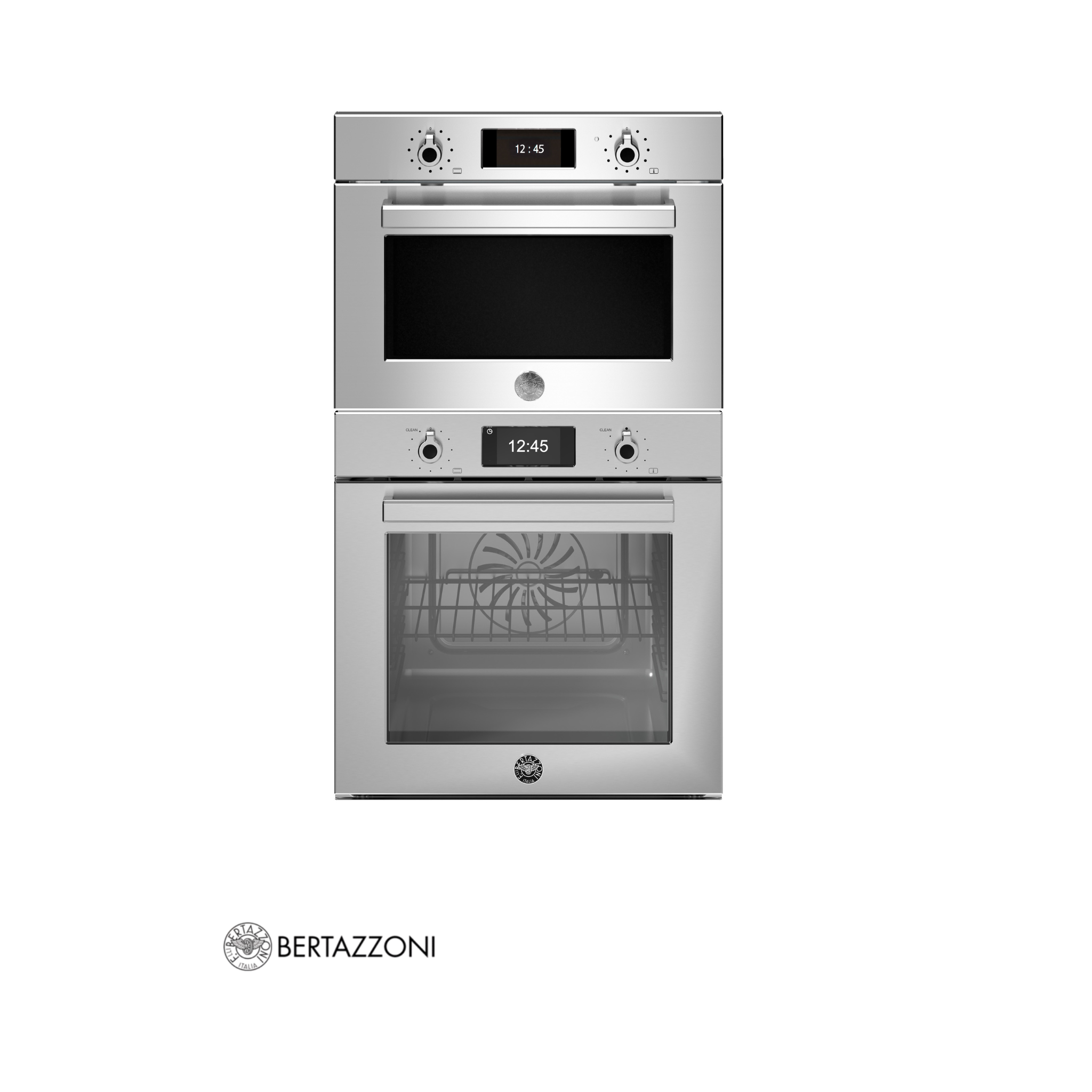 BERTAZZONI - Horno PRO Compacto Combi Microondas Formato - Horno Profesional Color Acero - F457PROMWTX+ F6011PROPTX/23