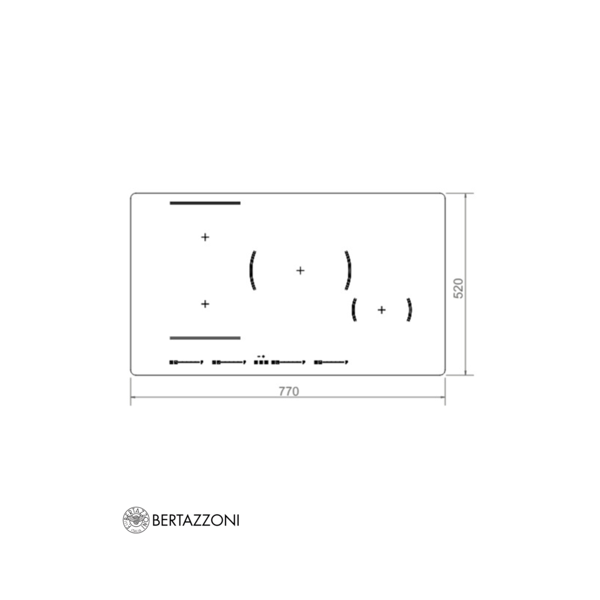 BERTAZZONI - Cubierta de inducción Flex de 78cm - P784I1M30NV