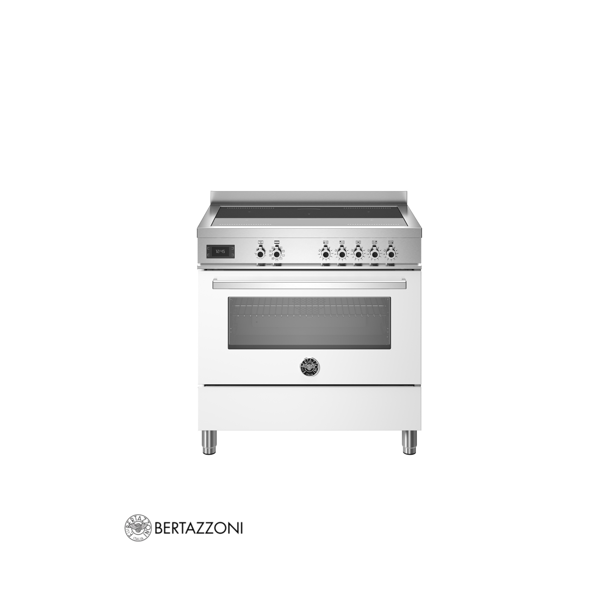 BERTAZZONI -Cocina Con Inducción 5 Zonas 2 Flex & Horno Multifunción 90CM Blanco 220V  - PRO95I1EBIT