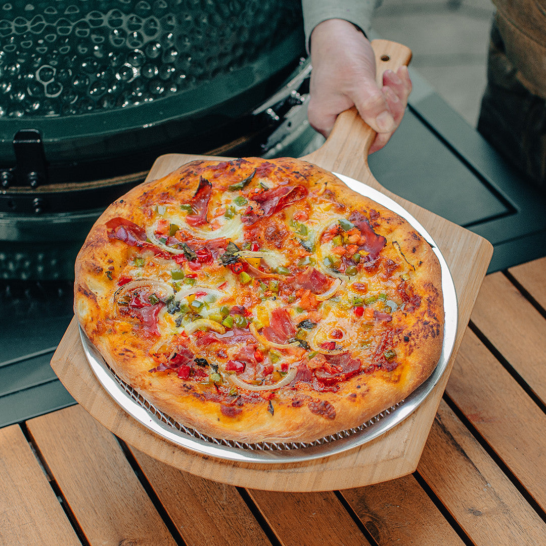 BIG GREEN EGG - BGE Kit Pizza Bamboo Tabla / Pala y Malla - 128010